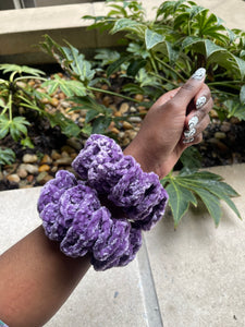 Purple Velvet Scrunchies (2)