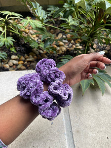 Purple Velvet Scrunchies (2)