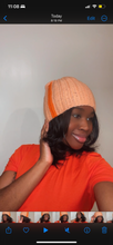 Load image into Gallery viewer, MeMiMade Two Tone Beanie Orange