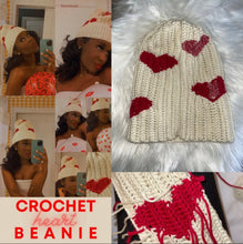Load image into Gallery viewer, Custom Crochet Heart Beanie Pattern